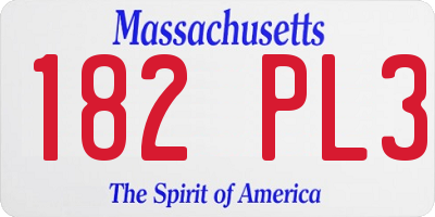 MA license plate 182PL3