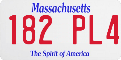 MA license plate 182PL4