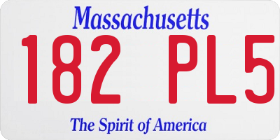 MA license plate 182PL5