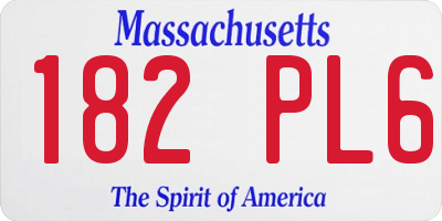 MA license plate 182PL6
