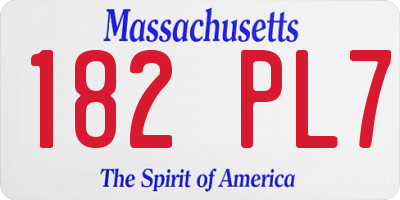 MA license plate 182PL7