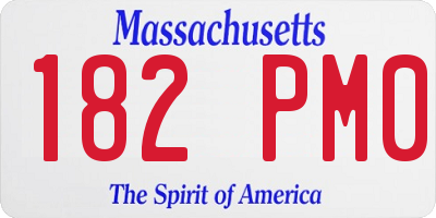 MA license plate 182PM0