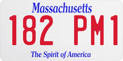 MA license plate 182PM1