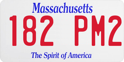 MA license plate 182PM2