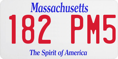 MA license plate 182PM5