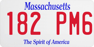 MA license plate 182PM6