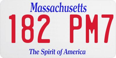 MA license plate 182PM7