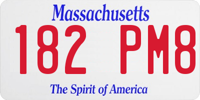MA license plate 182PM8