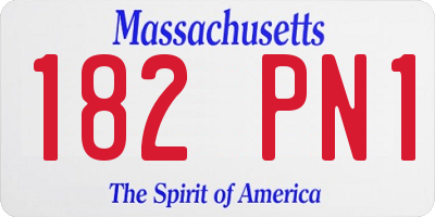 MA license plate 182PN1