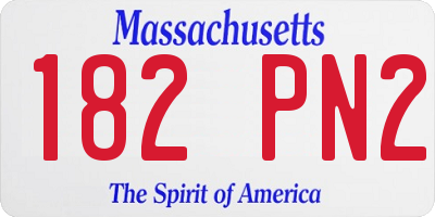 MA license plate 182PN2