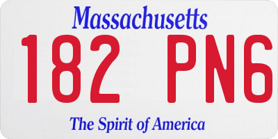 MA license plate 182PN6