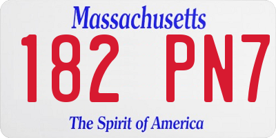 MA license plate 182PN7