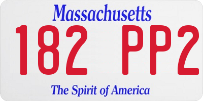 MA license plate 182PP2