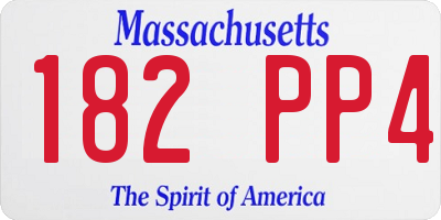 MA license plate 182PP4