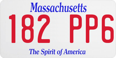 MA license plate 182PP6