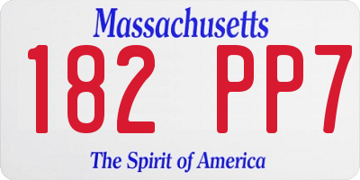 MA license plate 182PP7