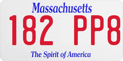 MA license plate 182PP8