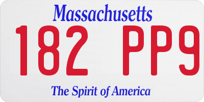 MA license plate 182PP9