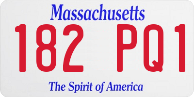 MA license plate 182PQ1
