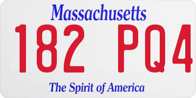 MA license plate 182PQ4