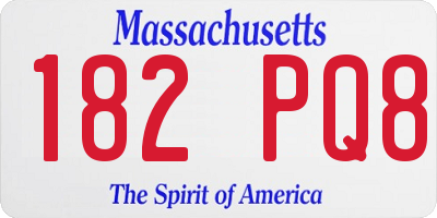 MA license plate 182PQ8