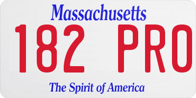 MA license plate 182PR0