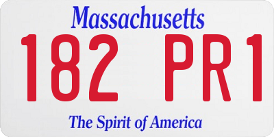 MA license plate 182PR1