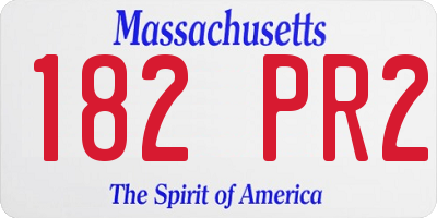 MA license plate 182PR2