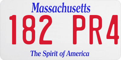 MA license plate 182PR4