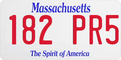 MA license plate 182PR5