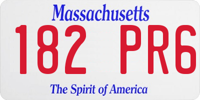 MA license plate 182PR6