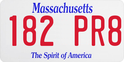 MA license plate 182PR8
