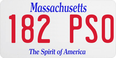 MA license plate 182PS0