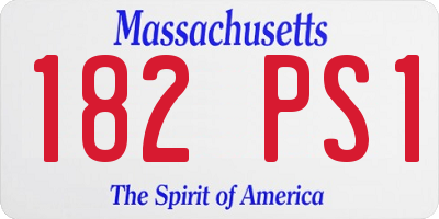 MA license plate 182PS1
