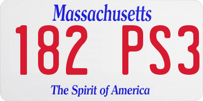 MA license plate 182PS3