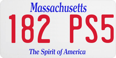 MA license plate 182PS5