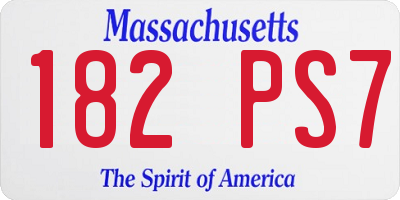 MA license plate 182PS7