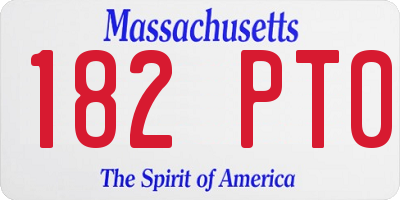 MA license plate 182PT0