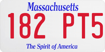 MA license plate 182PT5