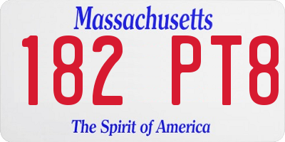 MA license plate 182PT8