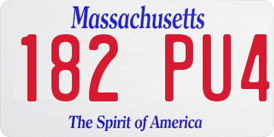 MA license plate 182PU4