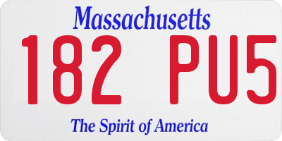 MA license plate 182PU5