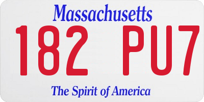 MA license plate 182PU7
