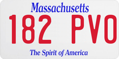 MA license plate 182PV0