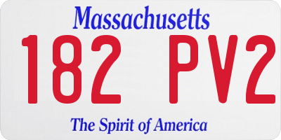 MA license plate 182PV2