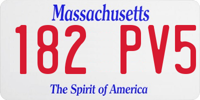 MA license plate 182PV5