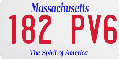 MA license plate 182PV6