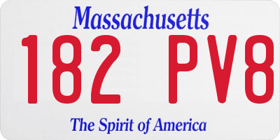 MA license plate 182PV8