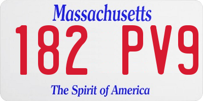 MA license plate 182PV9