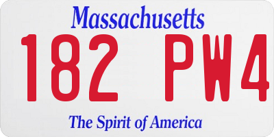 MA license plate 182PW4